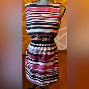 Loft pink-striped dress, size small.  Pullover summer casual style.